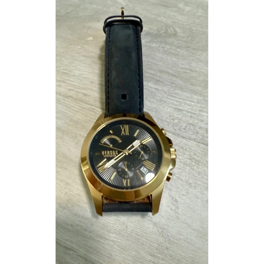 Versus Versace Chronograph Watch Men OS Gold Black Good VSPBH8521‎ Leather